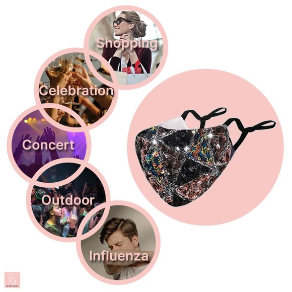 2 Pack Washable Multicolor Face Mask (Black+Gold) - Picture 4 of 7